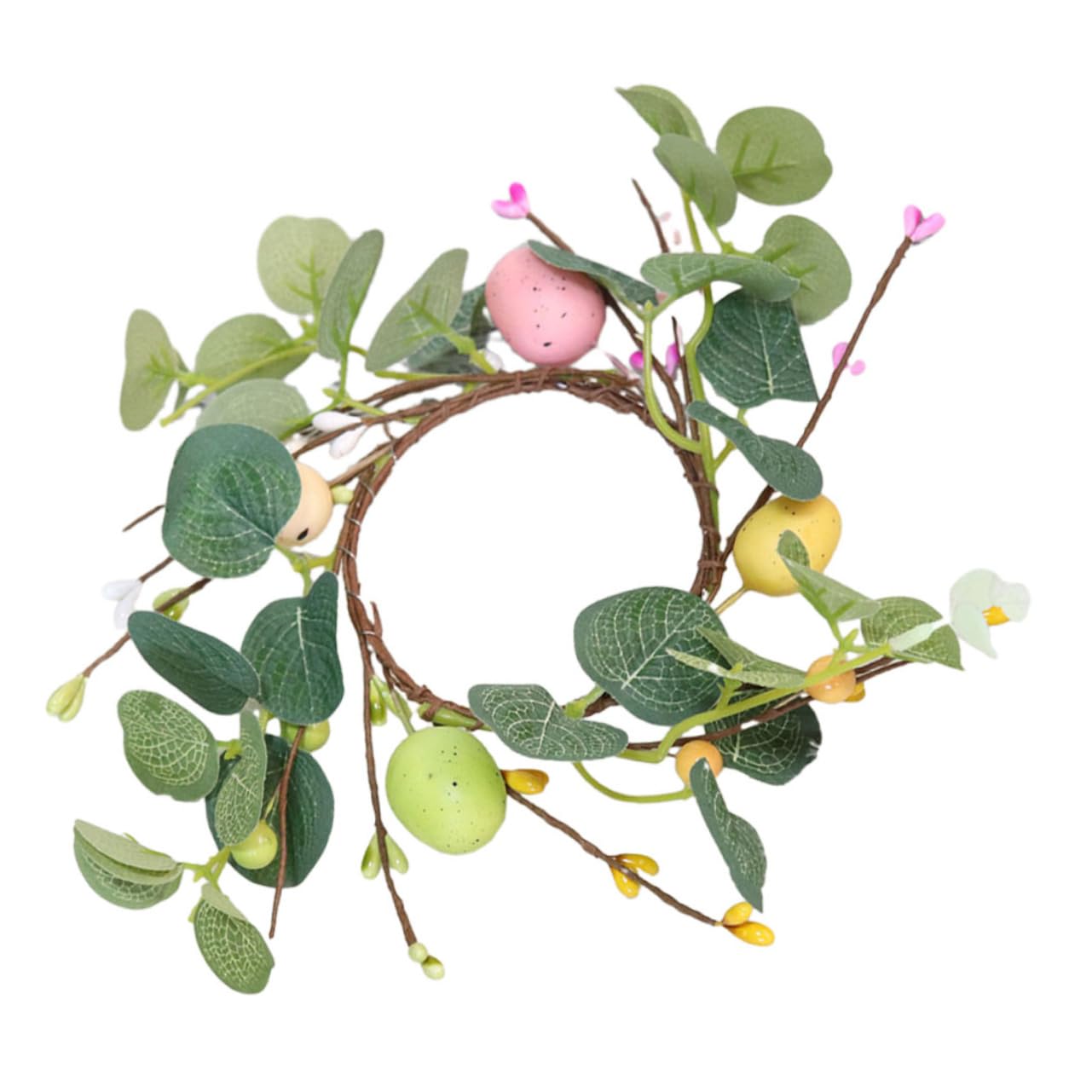 Alipis Easter Candle Wreath for Pillar Candles Spring Table Centerpiece Decor Artificial Floral Arrangement Vivid Colors Reusable and Tear Resistant for Holiday Celebrations