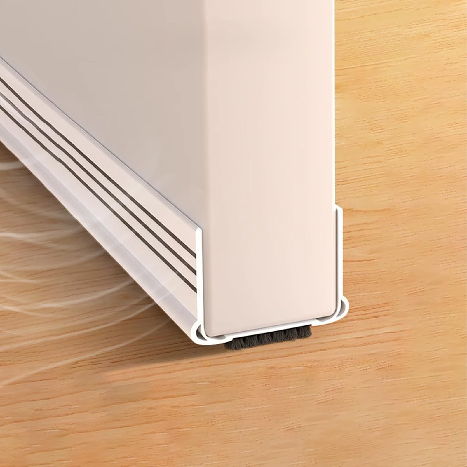 93cm Blanco Burlete Bajo Puerta, con Escoba para Puerta Autoadhesivo, para Puertas de 3,5 a 5,5 cm de Grosor y Espacio Inferior de 0,3 a 2 cm (white)