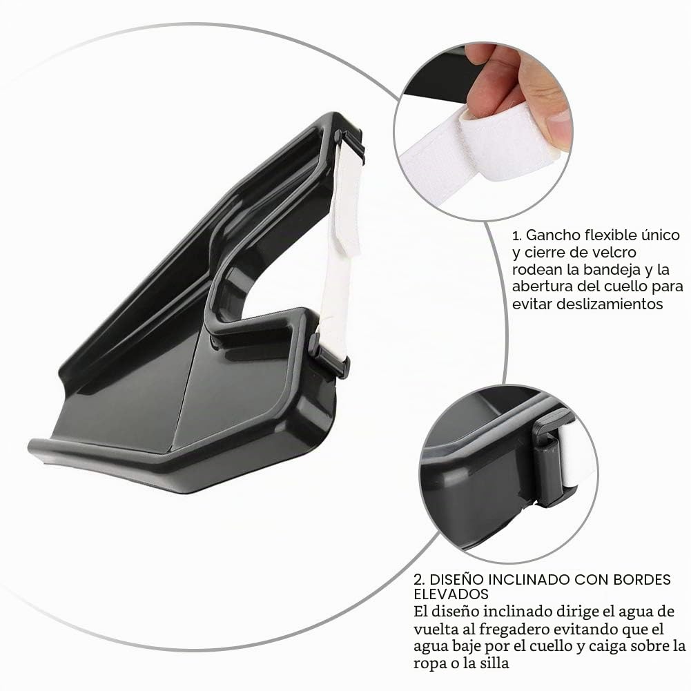 Bandeja Portátil para Lavado de Cabello, Diseño Ergonómico, con Drenaje Directo, para Personas Mayores o Discapacitadas