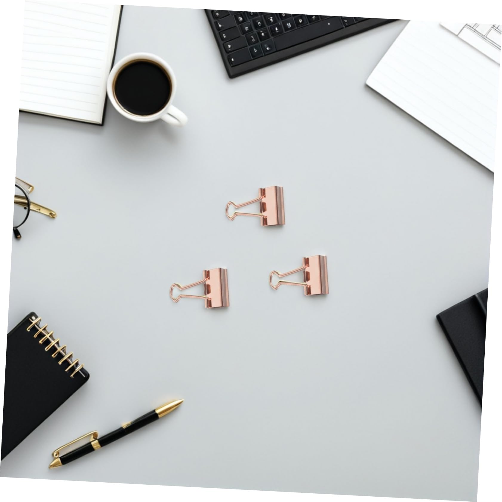 jojofuny 100 pezzi Clip in Metallo Oro Rosa Pinze Fermacarte per Documenti Design Elegante e Resistente con Struttura Coda per Ufficio Scuola e Organizzazione File