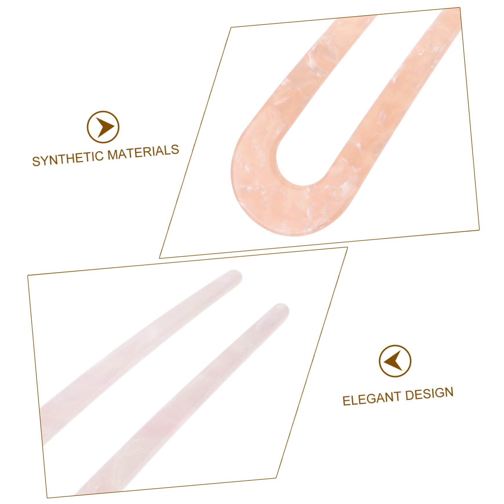 2 Piezas Horquillas U Acetato para Peinados Elegantes Accesorios Prácticos para Bodas y Fiestas Color Melón y Rosa