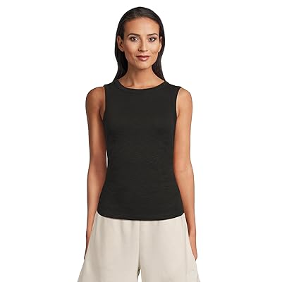 Lilla P Rib Slub Side Pleat Tank Top Women