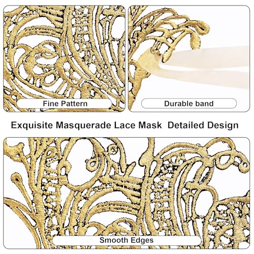 Image of Exlinonline Lace Masquerade Mask Elastic,Fit for Adult,Soft Gentle Material,Specially For Costume,Thememed Party
