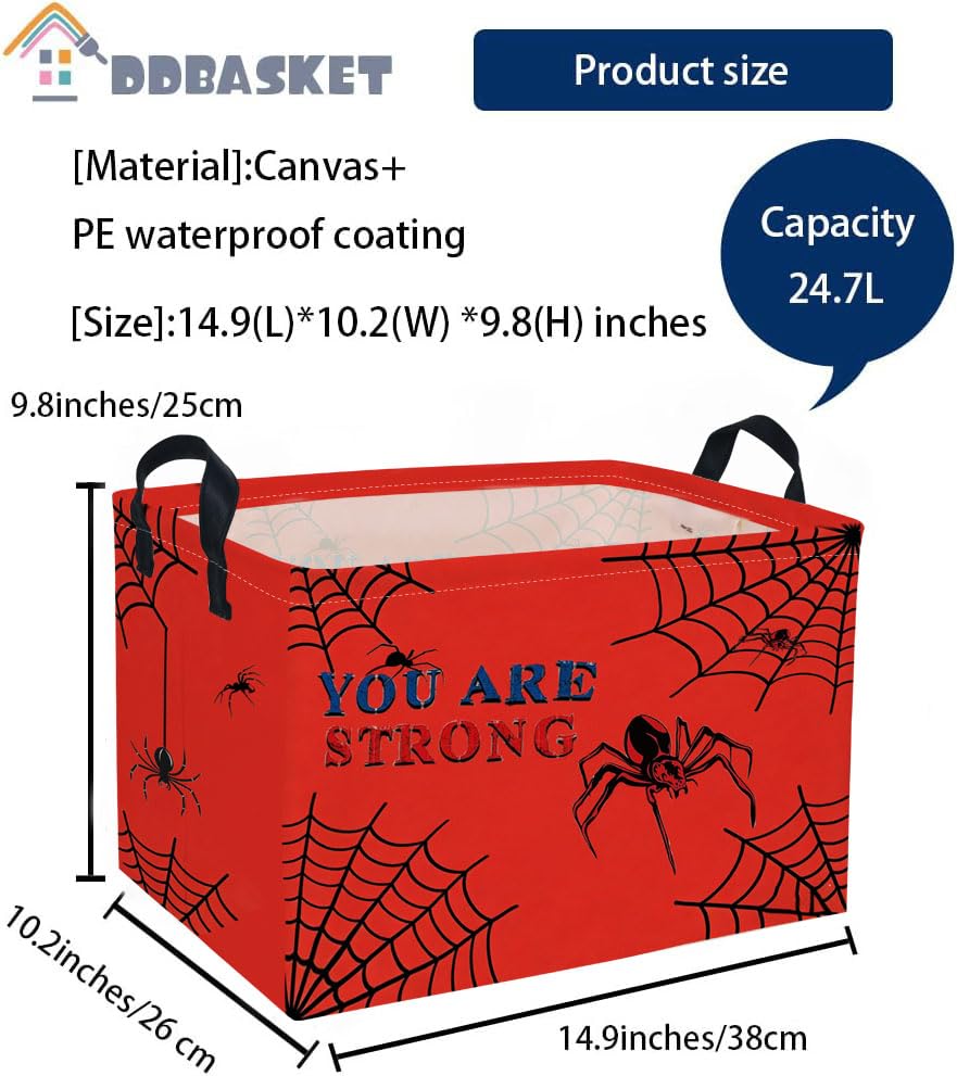 Image of Rectangle Kids Baskets Sdiper Basket Cute Storage Bin Fish Box for Room Decor Gift Basket(wenzizhizhu)