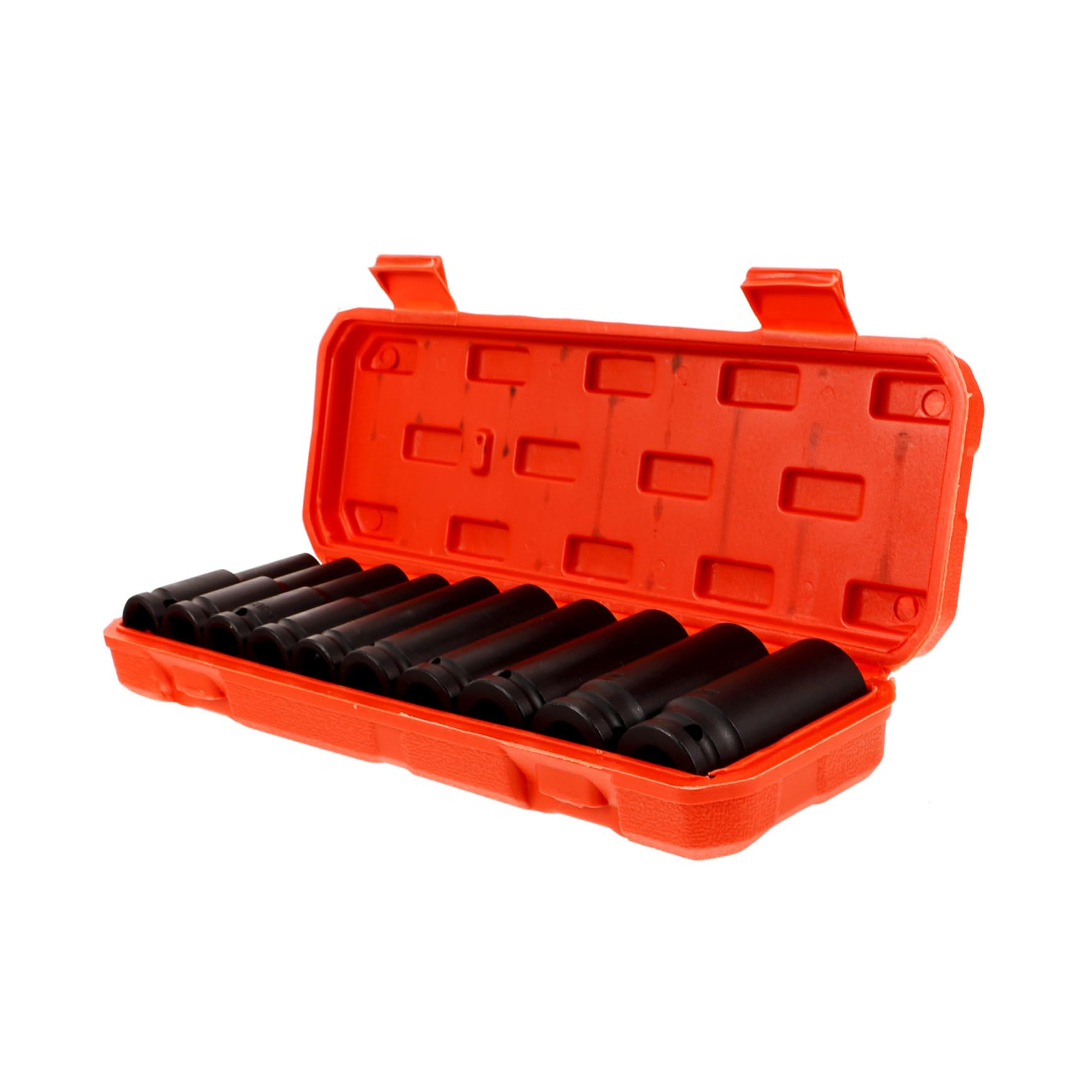 Set di 10 Bussole a Impatto Bussole da 8- Mm Realizzate in Acciaio ad Alto Contenuto di Carbonio con Ruota Motrice e Incluso Cassetta degli Attrezzi
