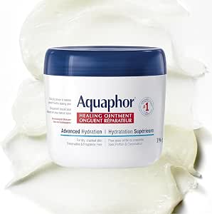 Aquaphor Healing Ointment, Pommade multi-usages pour peau sèche et fissurée, irritations dues au frottement, Soin des cuticules, Sans parfum, Hydratant corporel non gras et non comédogène, Soins cutanés dermatologiques, Pot de 396 g