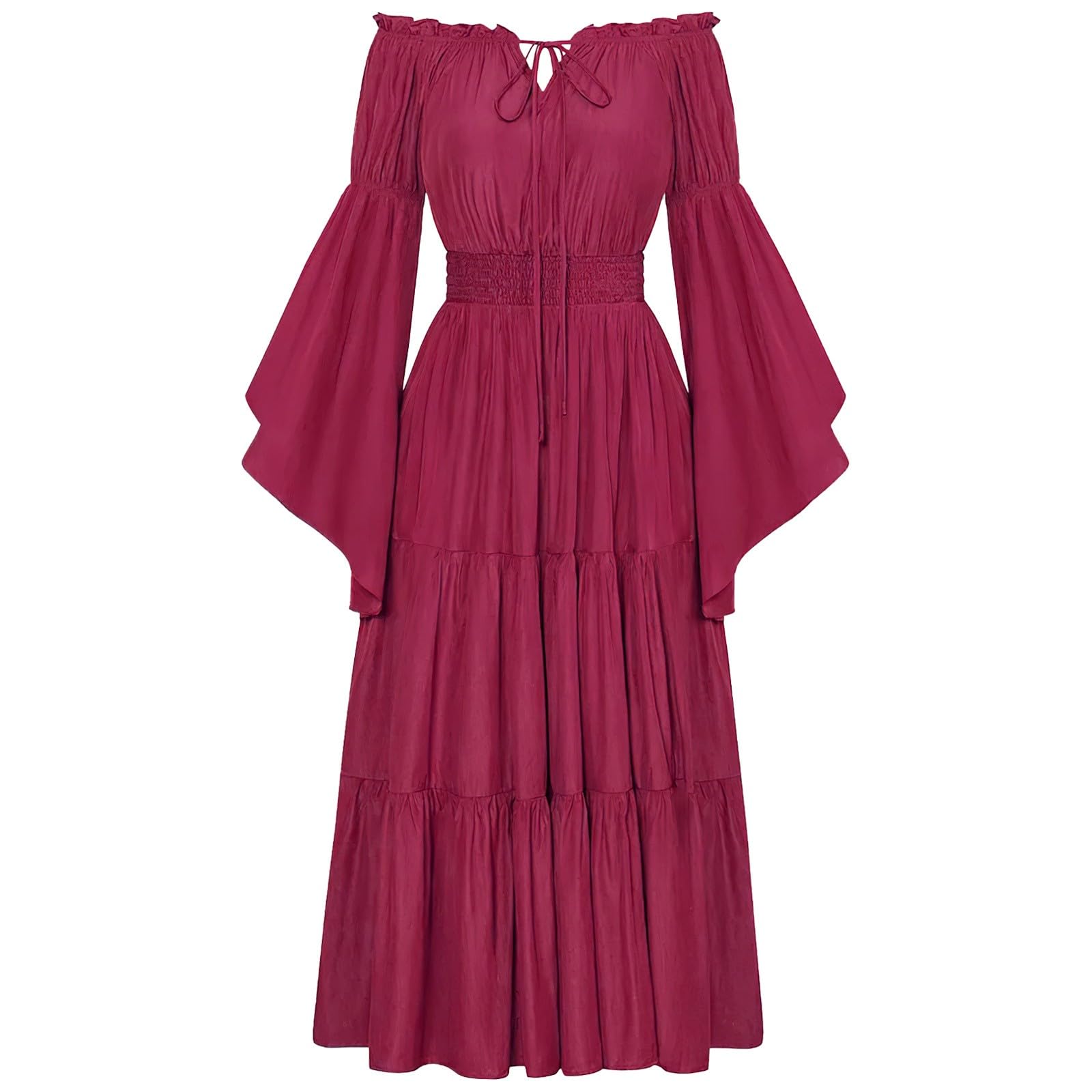 Vestido Mujer Disfraz Mujer Halloween - Halloween Estilo Gótico Retro Un Hombro Mangas Y Cintura Acampanadas