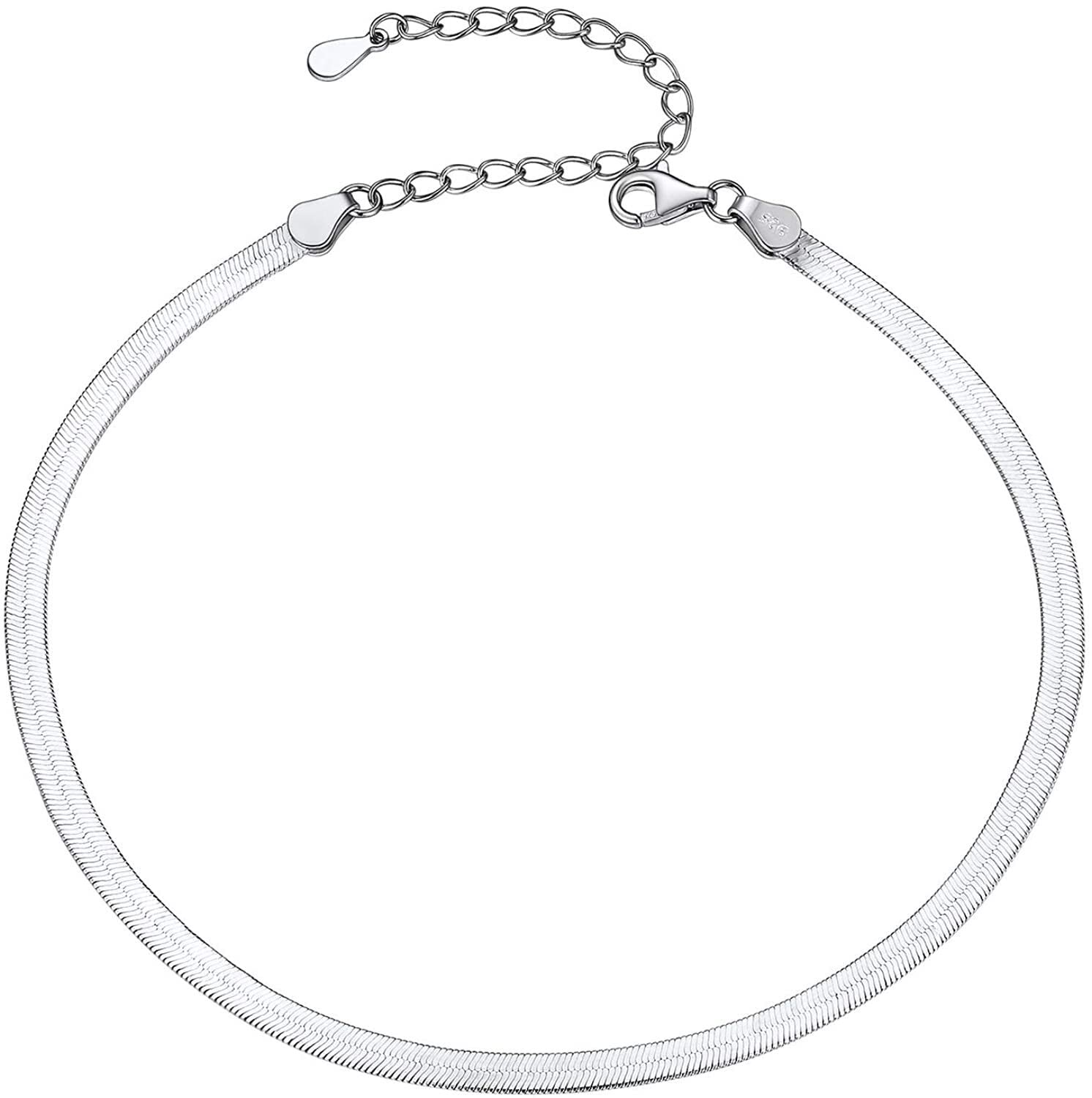 RWRAPS Cavigliera in argento S925, accessorio da spiaggia estivo per regalo di compleanno Patric per ragazze da donna (catena b) (argento b)