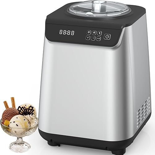 Antarctic Star Máquina de helados vertical, máquina de helados casera para niños, máquina de acero inoxidable con pantalla LED, 3 modos para gelato,