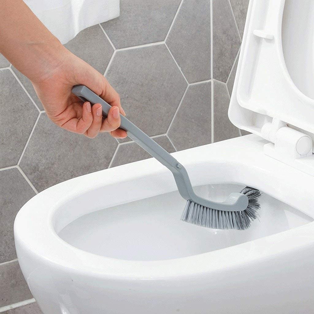 Szczotka do toalety Plastikowe przenośne zakrzywione akcesoria Narożnik Łazienka Długa rączka Bezszwowy zestaw szczotek do toalety domowej Szczotka do czyszczenia toalet