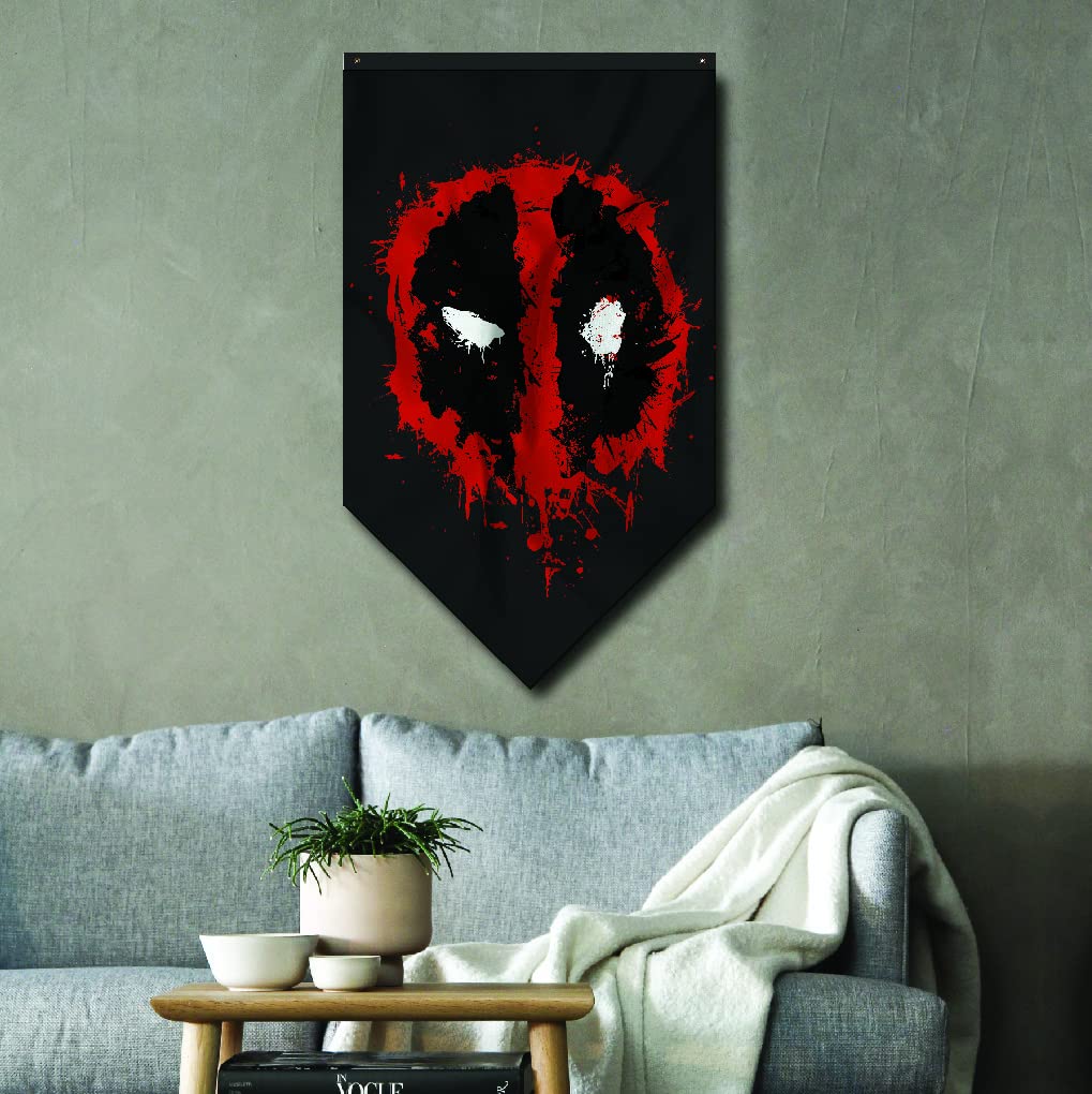 Cartel de pared de Deadpool, icono pintado de Deadpool, tamaño grande, 30 x 50 pulgadas, pancarta de tela para interiores