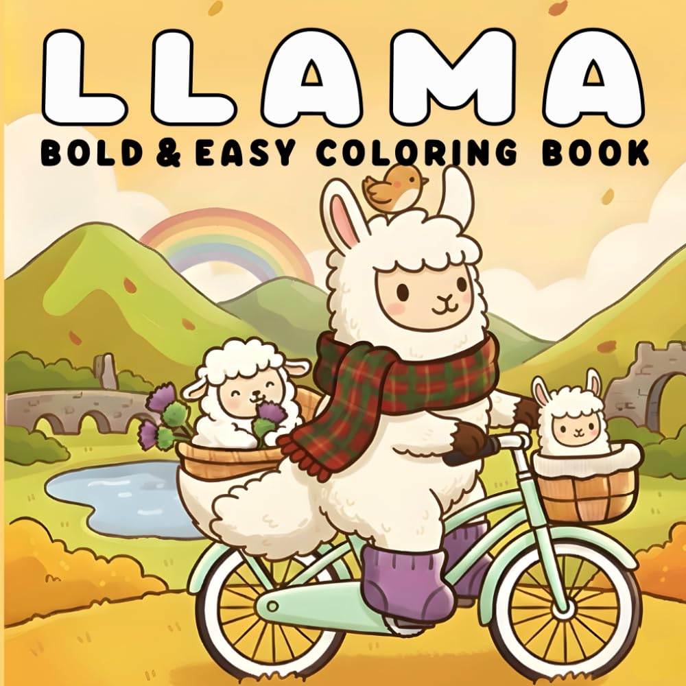 Llama Coloring Book: Cute Llama Coloring Pages for Relaxation – Simple, Fun Designs for Adults and Teens