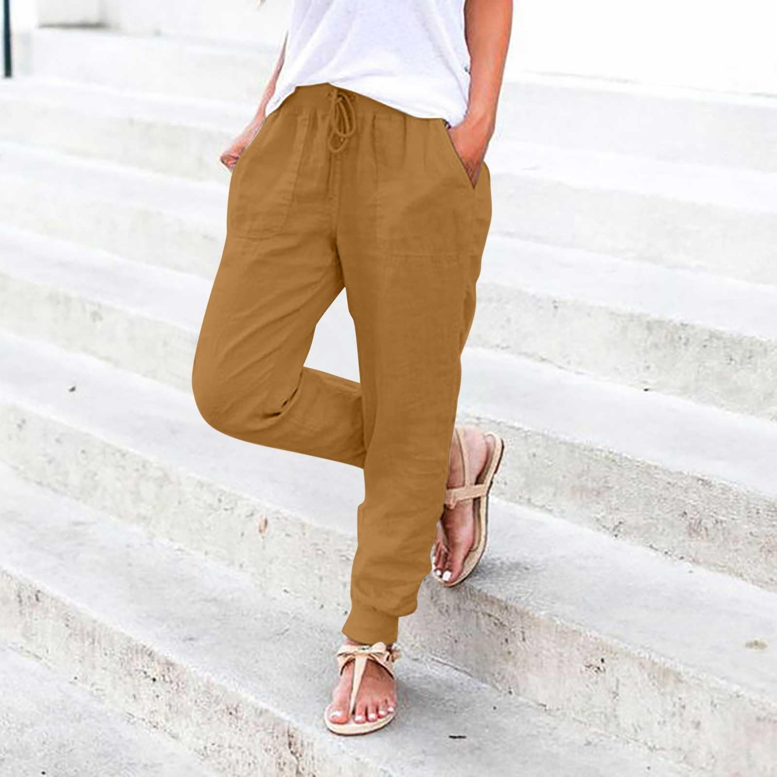 Générique Ski-Leggings mit elastischem Bund für Damen, mit Taschen, Latzhose, Jeanskleid