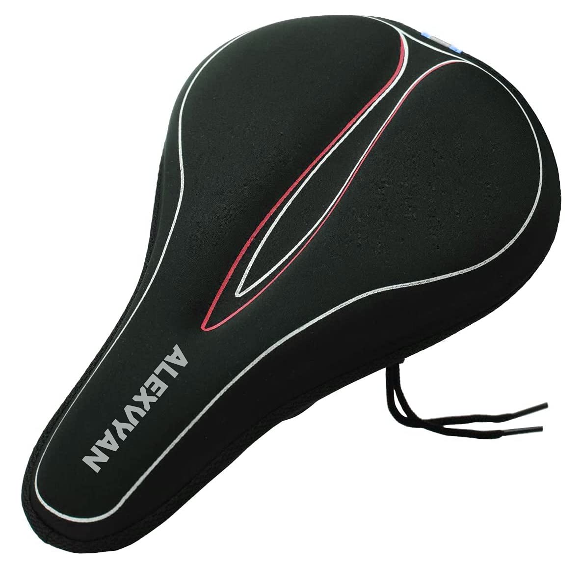 AlexVyan Soft High Bicycle Silicone Gel Saddle Seat & Cycling Cushion Pad Bike Cycle Gel Cover -Black with Red (B09FFCLKVH) Amazon Price History, Amazon Price Tracker