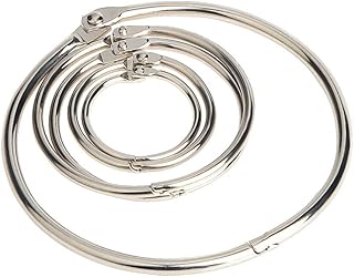 HONMEET 50 Peças Anéis De Metal Fichário De Folhas Soltas Chaveiro Anel Dividido Anel De Ligação Livro Círculo Adesivo De Prata Folhas Soltas Anéis De Livro Fichário