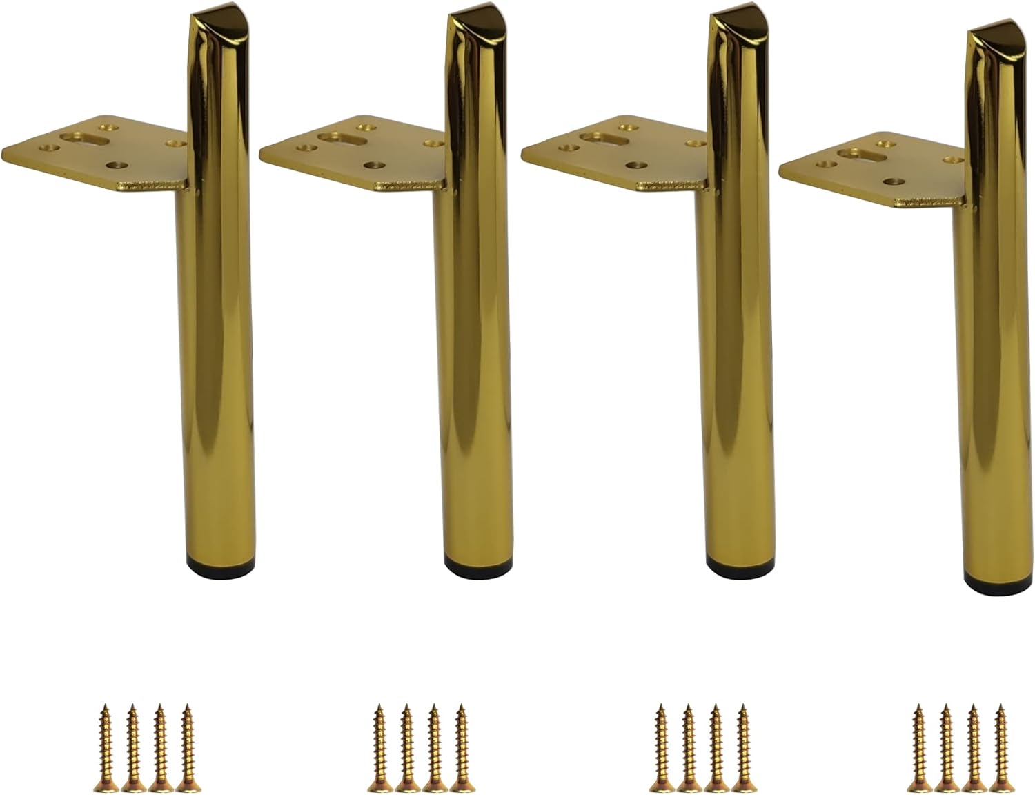 Kualuzt 7 inch Gold Furniture Legs Set of 4 Heavy Duty Metal for Sofa Couch Dresser
