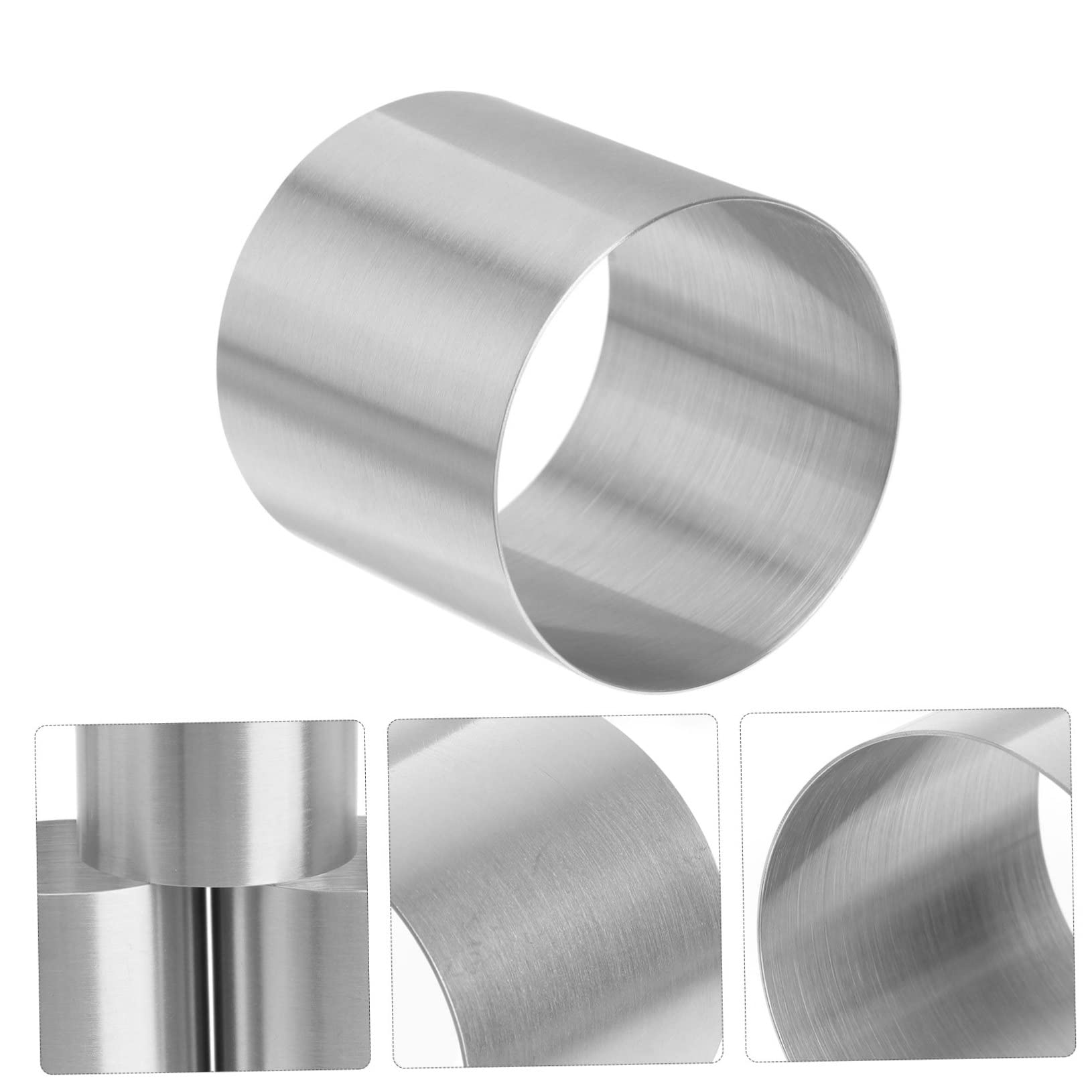 ABOOFAN Molde 8 Piezas de Acero Inoxidable para Mini Tartas Redondo | Plata, Bordes Lisos y Desmolde Fácil, Reutilizable, Acabado Anti Huellas para Postres y Mousse