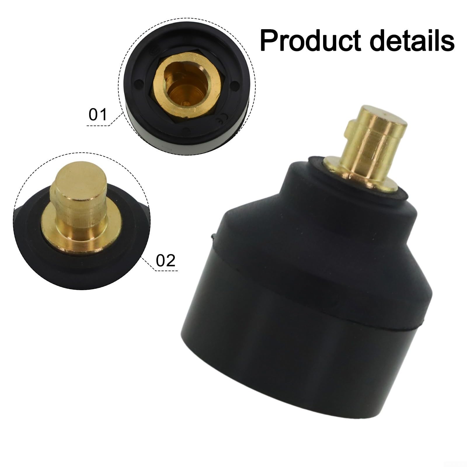 Adaptador de antorcha de soldadura TIG, WP26V 35-50 mm a WP17V 10-25 mm, conector de alimentación de latón macizo para soldadores MIG
