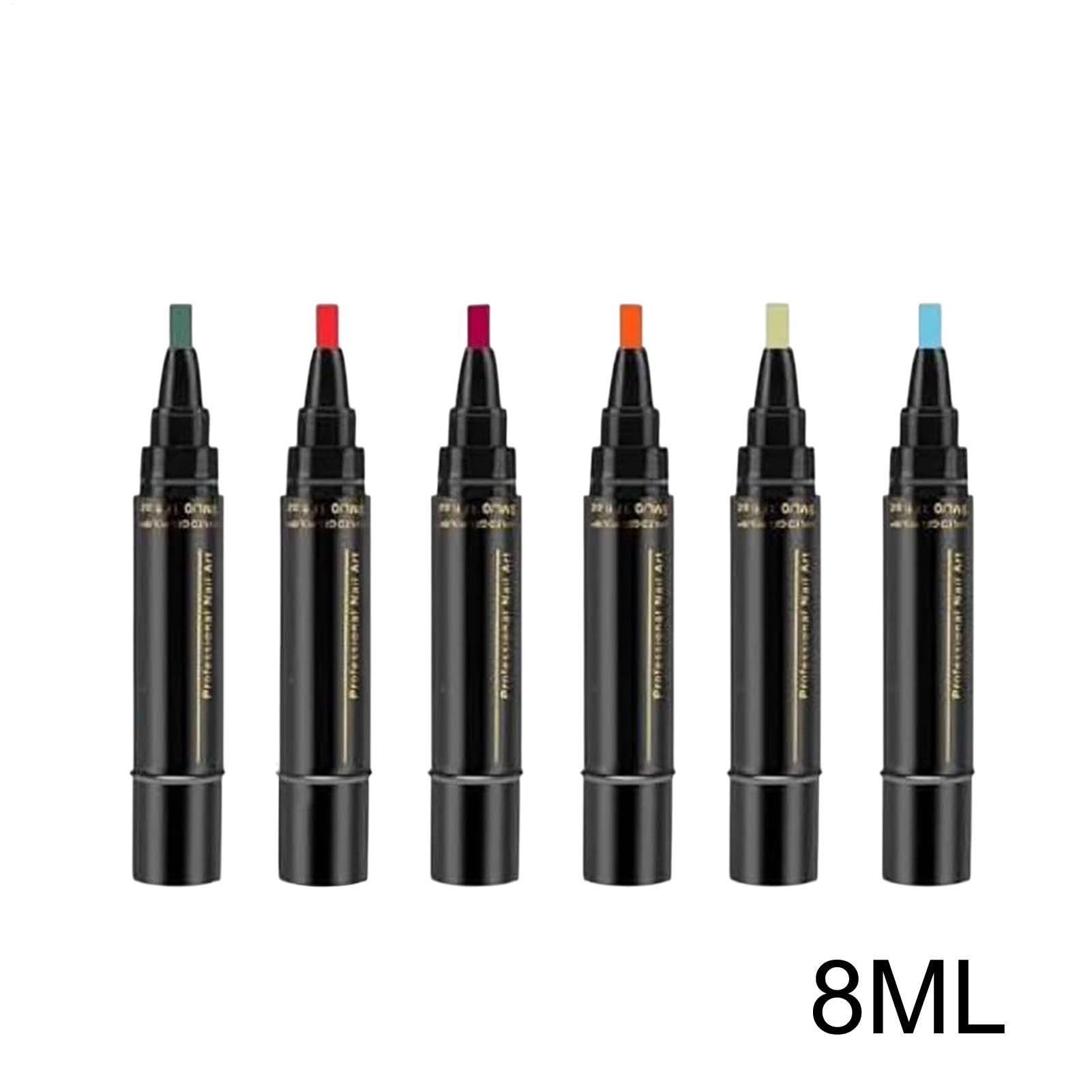 Bolígrafos De Esmalte De Uñas Para Mujeres, Bolígrafos Esmalte Uñas Gel, Kit Des Pintura Esmaltes Secado Rápido 6 Colores, Para Un Acabado Des Manicura Profesional