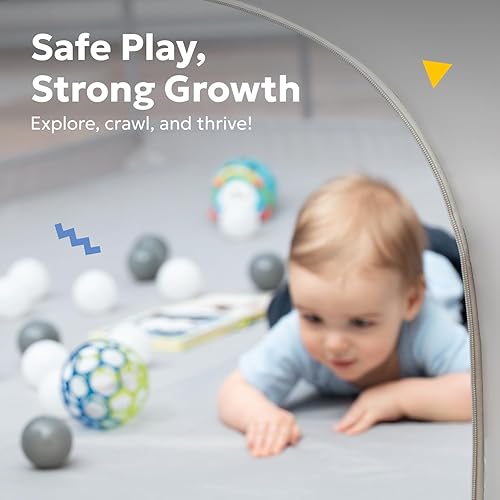 Miniatura 2 de MioTetto Corralito para bebés de 50 x 50 pulgadas, corralito portátil, corralito para bebés y niños pequeños con puerta y malla transpirable, patio