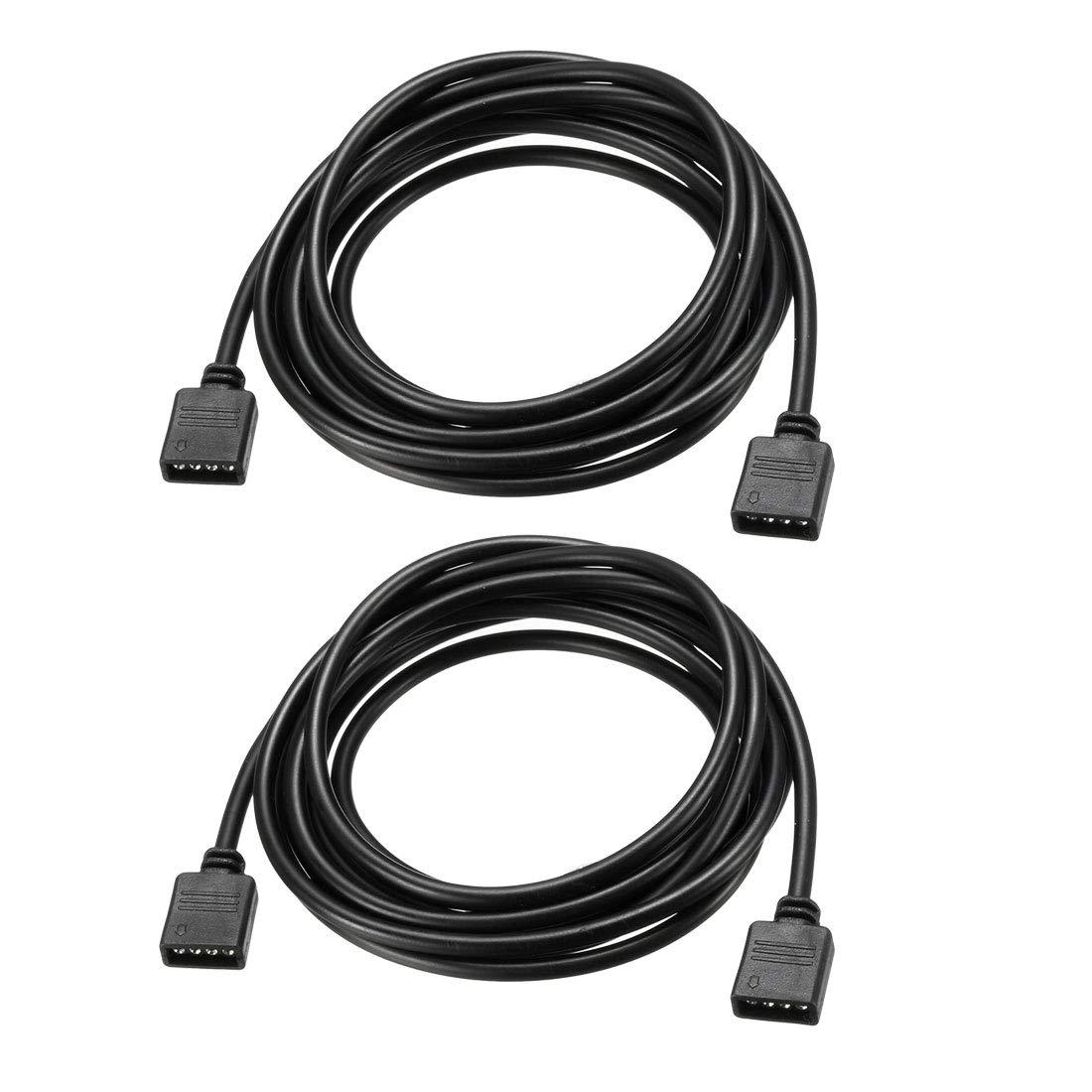 Muiltvoe RGB Splitter Cable Female to Female 4 Pin Extension Connector Cord Wire for 5050 3528 LED Light Strips 30cm Length 2Pcs
