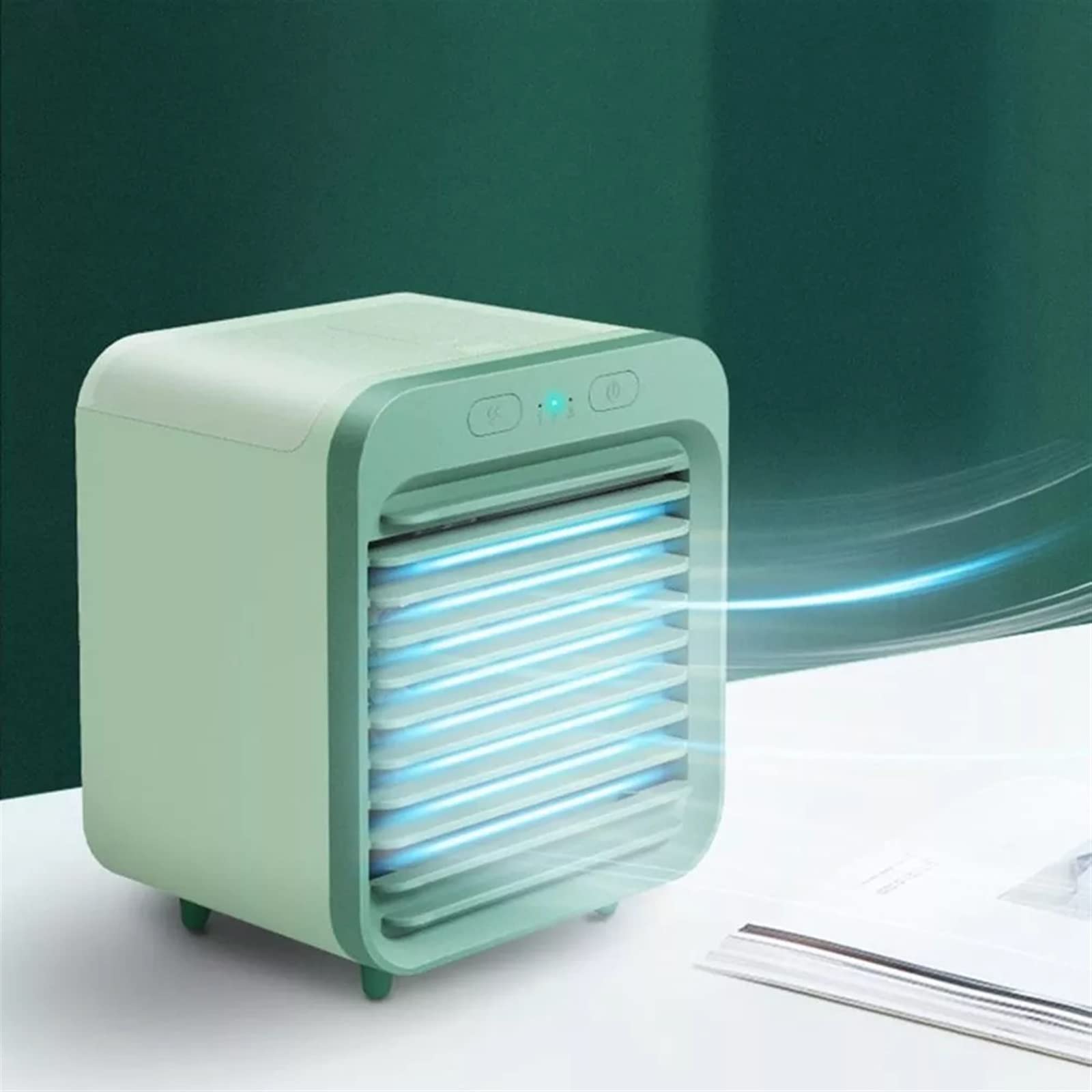 Condizionatore d'Aria Portatile, Raffrescatore d'Aria Portatile, Ventilatore, Condizionatore, Luce, Raffreddamento da scrivania, Umidificatore, Purificatore, Auto, Ufficio
