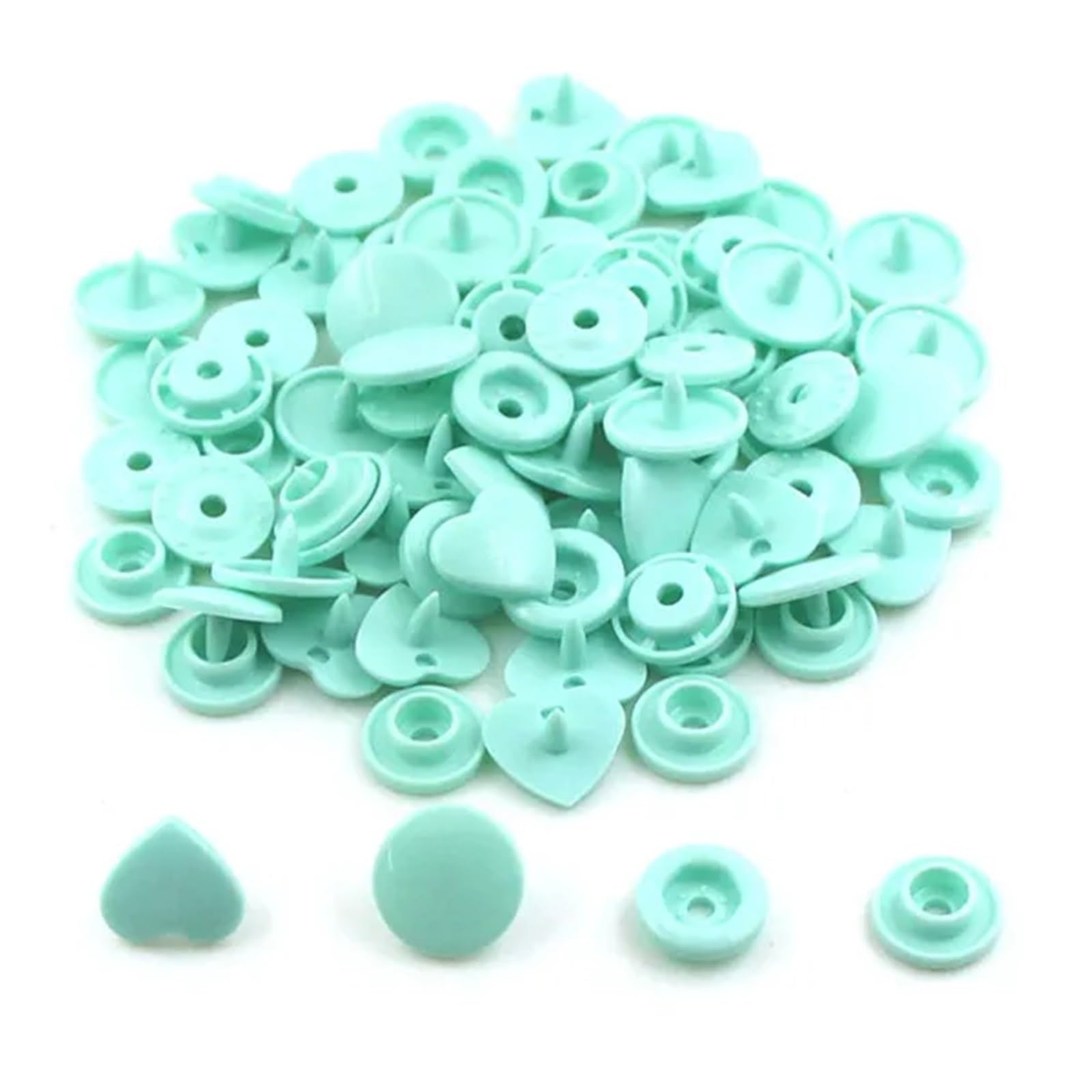 Press Studs Snap 200Sets KAM Star/Heart Snap Button T5 Plastic Decorative Buttons for Clothes Press Studs Fasteners Garment Accessories 15Colors(B19)