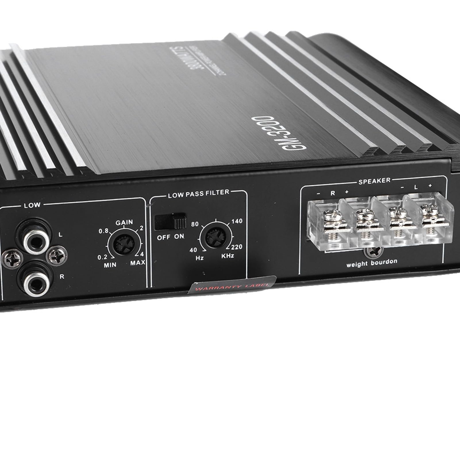 Amplificatore Auto 2 Canali - 3800W Amplificatore Di A 2 Canali 12V Amplificatore Stereo Hi-Fi Per Auto In Lega Di Alluminio Nero