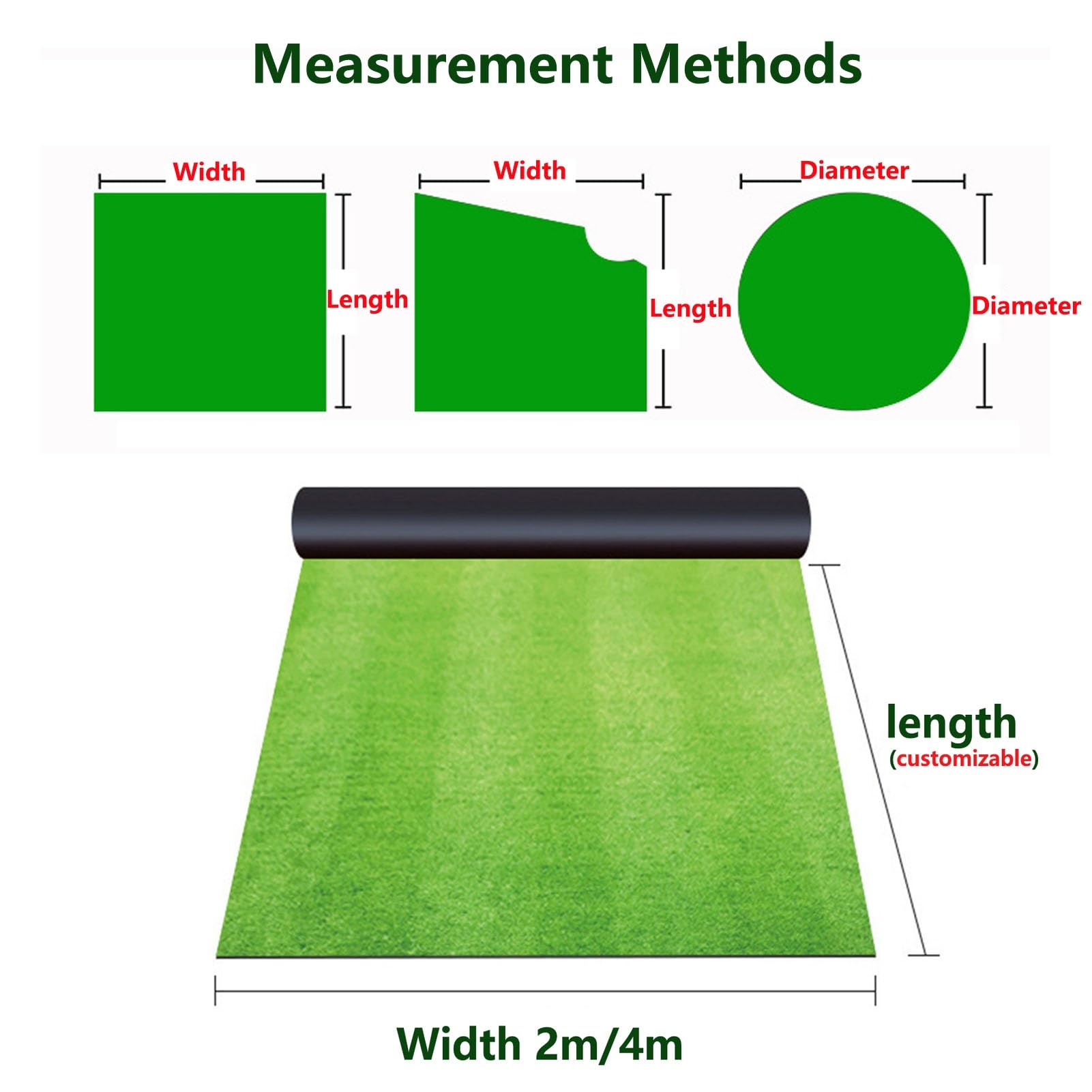 Tappeto in erba artificiale realistica, morbido tappeto sintetico per esterni, giardino, balcone e patio, decorazione (verde, 2 x 3,5 m / 6.56x11.48ft), ecologico e facile da pulire
