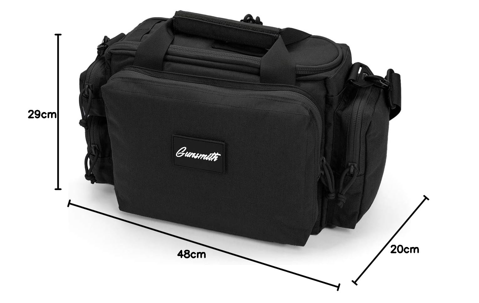 Gunsmith Range Bag di alta qualità | Borsa per pistola per monitor, accessori | esercito, militare, IPSC, protezioni sportive verde/nero (nero)