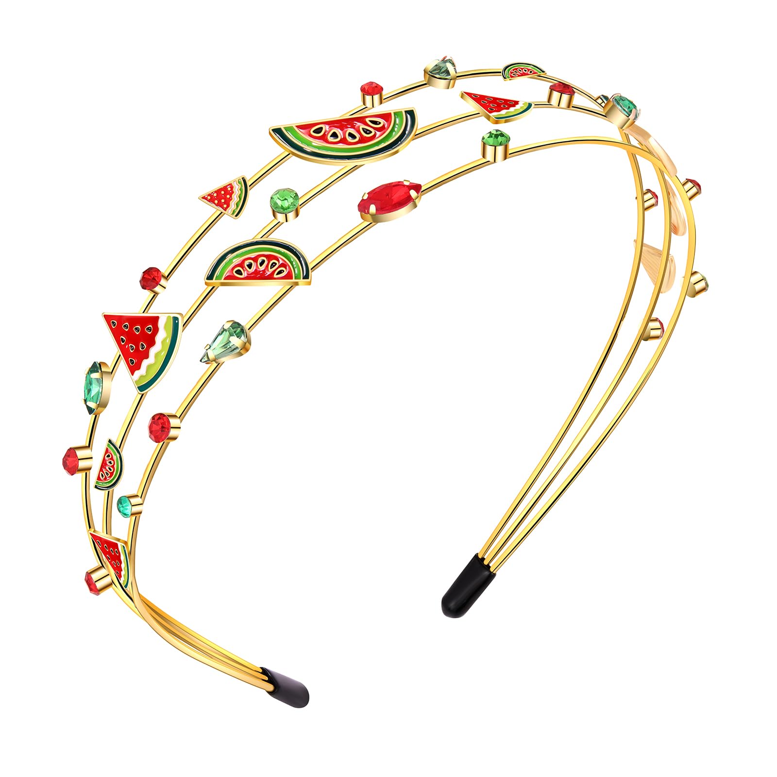 PHALIN Fruit Headband for Women Watermelon Headband Jeweled Rhinestone Hairband Summer Accessories Beach Vacation Outfits Gifts (Pattern C)