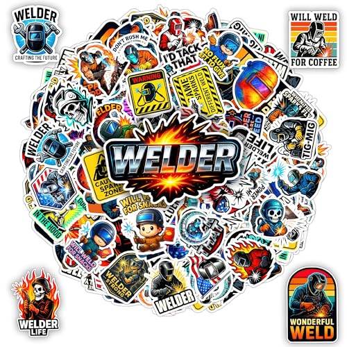 BETANAS 100pcs Welder Welding Stickers for Helmets & Tool Boxes – Waterproof Vinyl Hard Hat...
