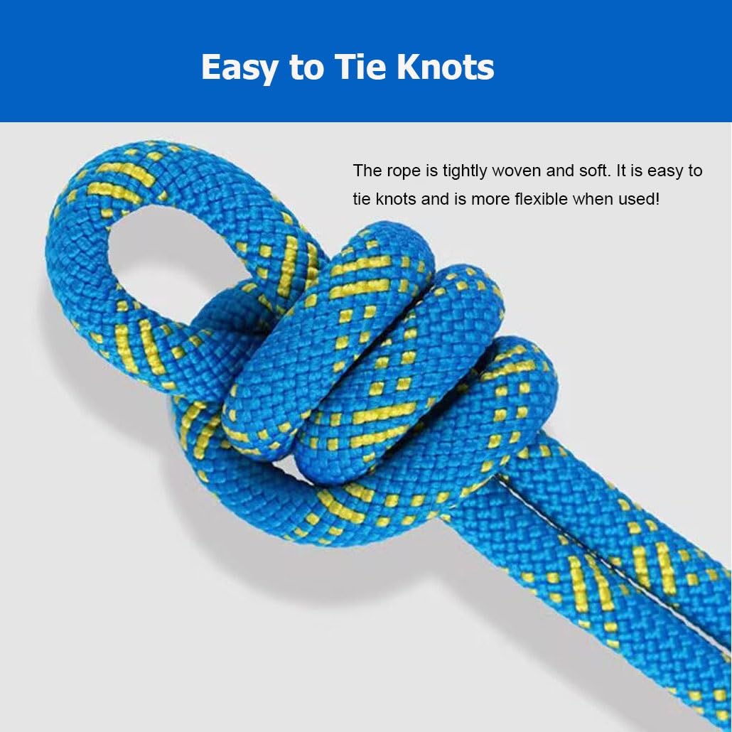 Corde de gréement Blue Arbt, 10-60 mètres, Corde en Polyester Double B de 18 mm, 1141-14991 lbs, Convient pour la randonnée, Le Camping, la Voile, Le tir à la Corde, l'ancrage et Le balancem