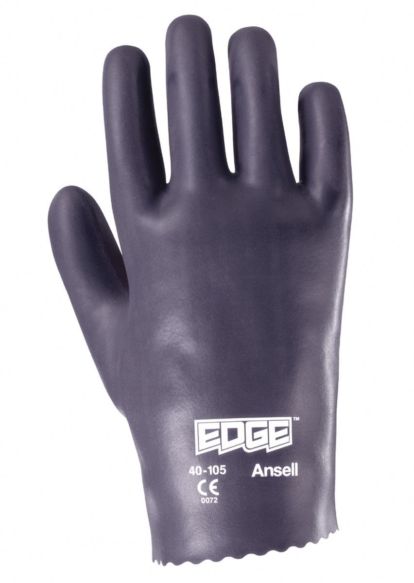 Ansell 401059 Edge 40-105 Nitrile Coated Slip-On Safety Gloves, 10" Length, 4.5" Width, 0.5" Height, Size 9, Gray (Pack of 12)