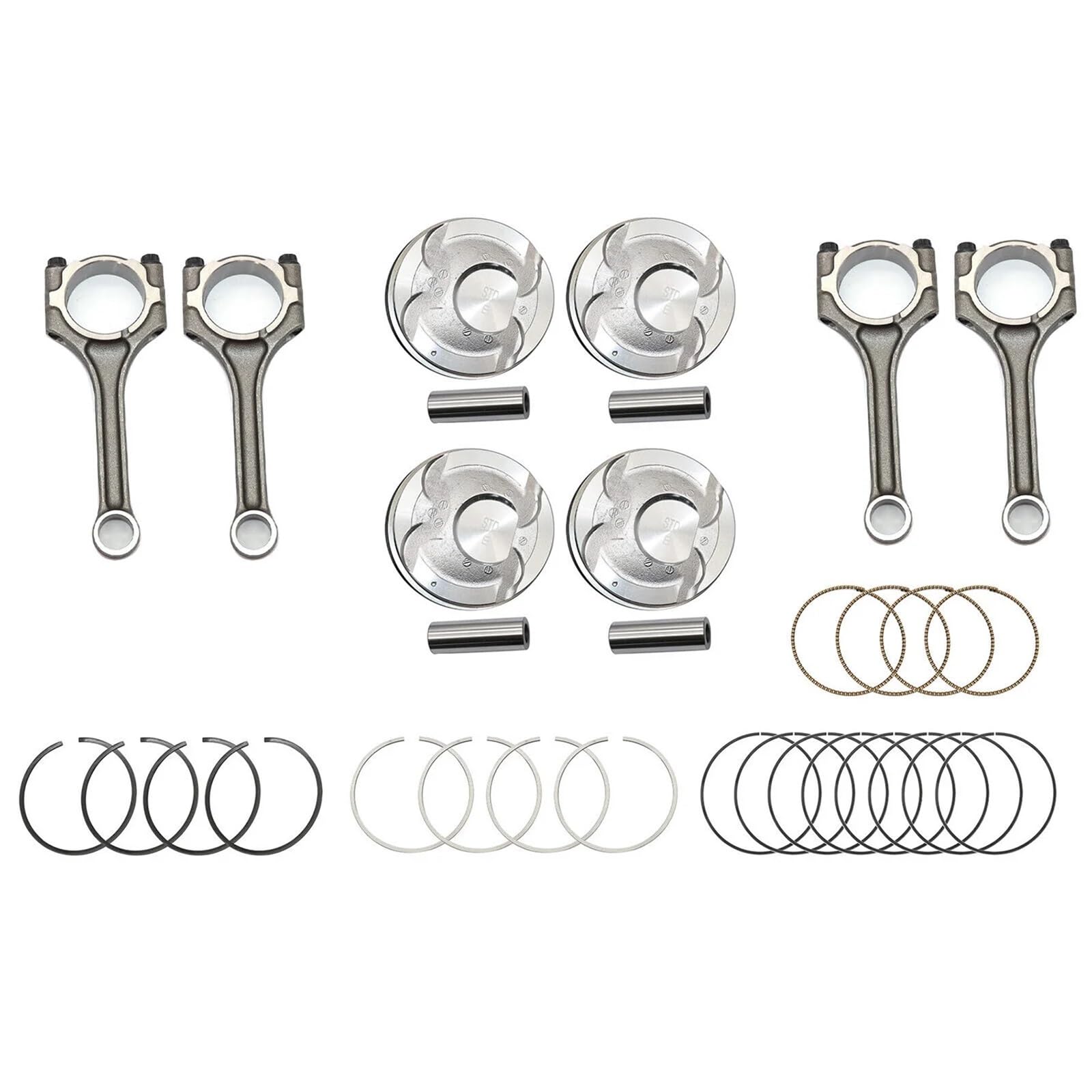 Anello Pistone Kit biella, pistoni e fasce elastiche motore G4FD G4FC per Hyundai per Kia Accent Rio 1.6L Sostituire