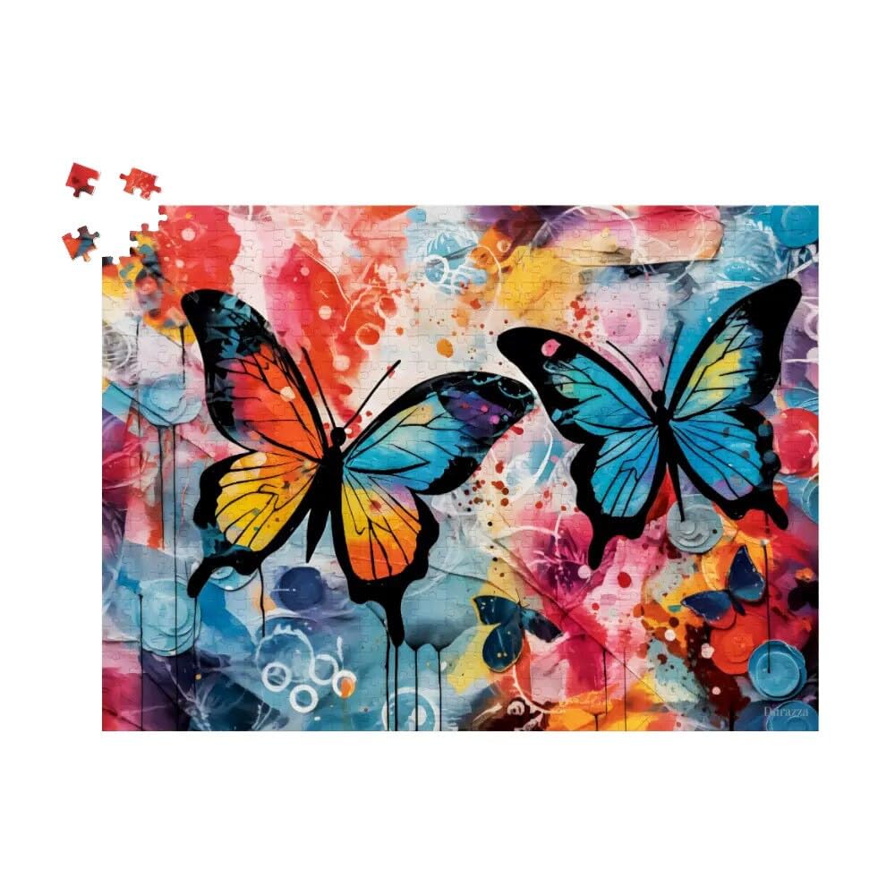 Butterfly Jigsaw Puzzle: 1000 Pieces Puzzle For Adults, Vibrant Watercolor Abstract, Whimsical Art | Butterfly Burst โ image 1