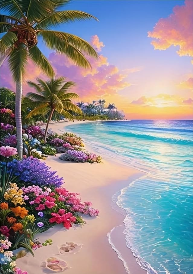 Image of MYBISYMQQ Ocean Waves Cross Stitch Kits for Adults,11CT Stamped Cross Stitch Kits for Beginner,DIY Needlepoint Embroidery Patterns Kits Embroidery Patterns for Home Wall Decor 15.7 x 11.8 inches
