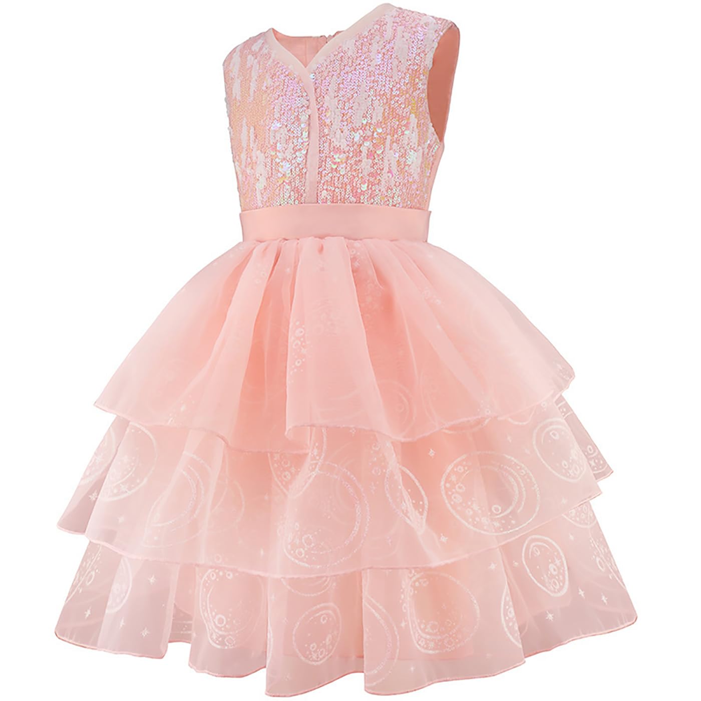 Bambina Glinda Cosplay Costume con Accessori Abito da Principessa Wicked Strega Glinda Costume Abito da Sera Rosa Natale Halloween Carnevale Party Stage Performance Cosplay Ragazza 110-160