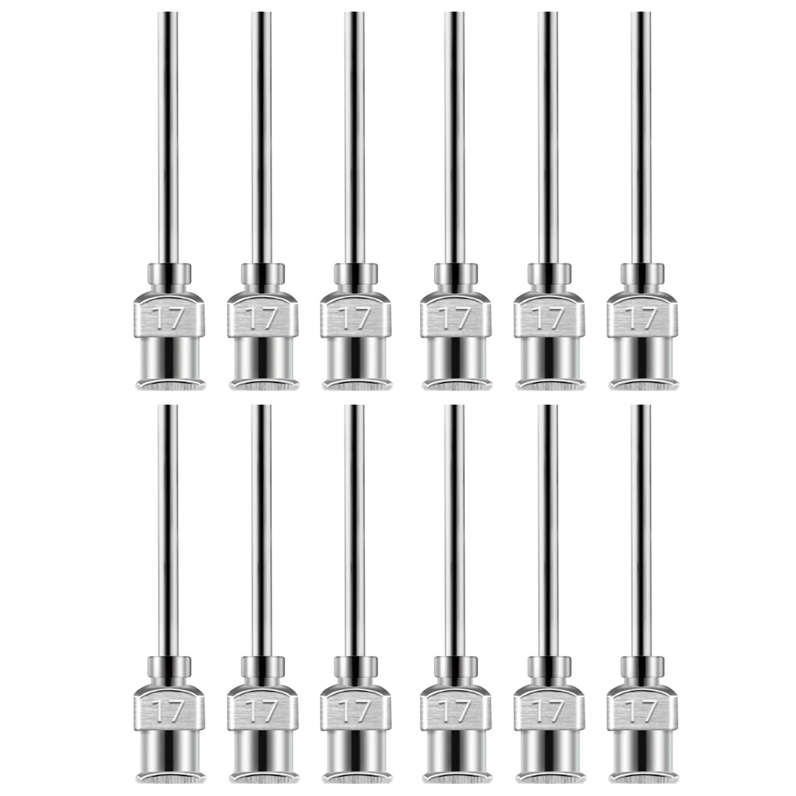 Uqezagpa 17G 12Pcs 38Mm Dispensing Needle Featuring Smooth Flows And Stainless Steel Construction For Precisions Tasks Lab Dispensing Needle & Accessories