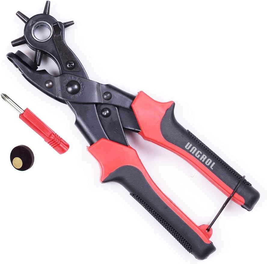 UNGROL Leather Hole Punch Pliers for Belt, Multi Leather Hole Punch Tool