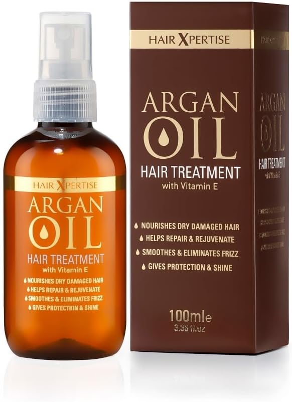 Aceite de argán marroquí, tratamiento para cabello dañado, nutre e hidrata el cabello seco, repara, suaviza y da vida a tu cabello. Para todo tipo de cabello, producto vegano, 100 ml.