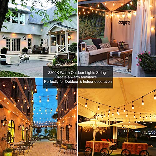 Zotoyi Solar String Lights For Outside, 48Ft Commercial Grade Ip65 Waterproof Patio Lights With 15+1 Led Shatterproof Bulbs, Auto On/Off And 4 Lighting Modes For Porch Bistro Backyard #TOP6