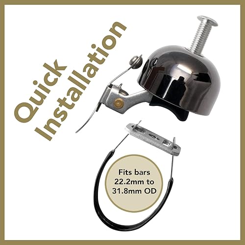 Miniatura 6 de Crane Campana de bicicleta E-Ne, fabricada en Japón para bicicletas de carretera o bicicletas de montaña, se adapta a todos los tamaños y tipos de