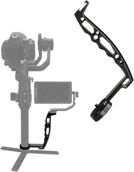 DH03 Handheld Gimbal Grip with Cold Shoe for Mounting Monitors, Microphones, LED Light etc Compatible with DJI Ronin-S, Ronin SC 2, Zhiyun Weebill LAB, Crane 2, Plus, Moza Air Mini Dual Grip