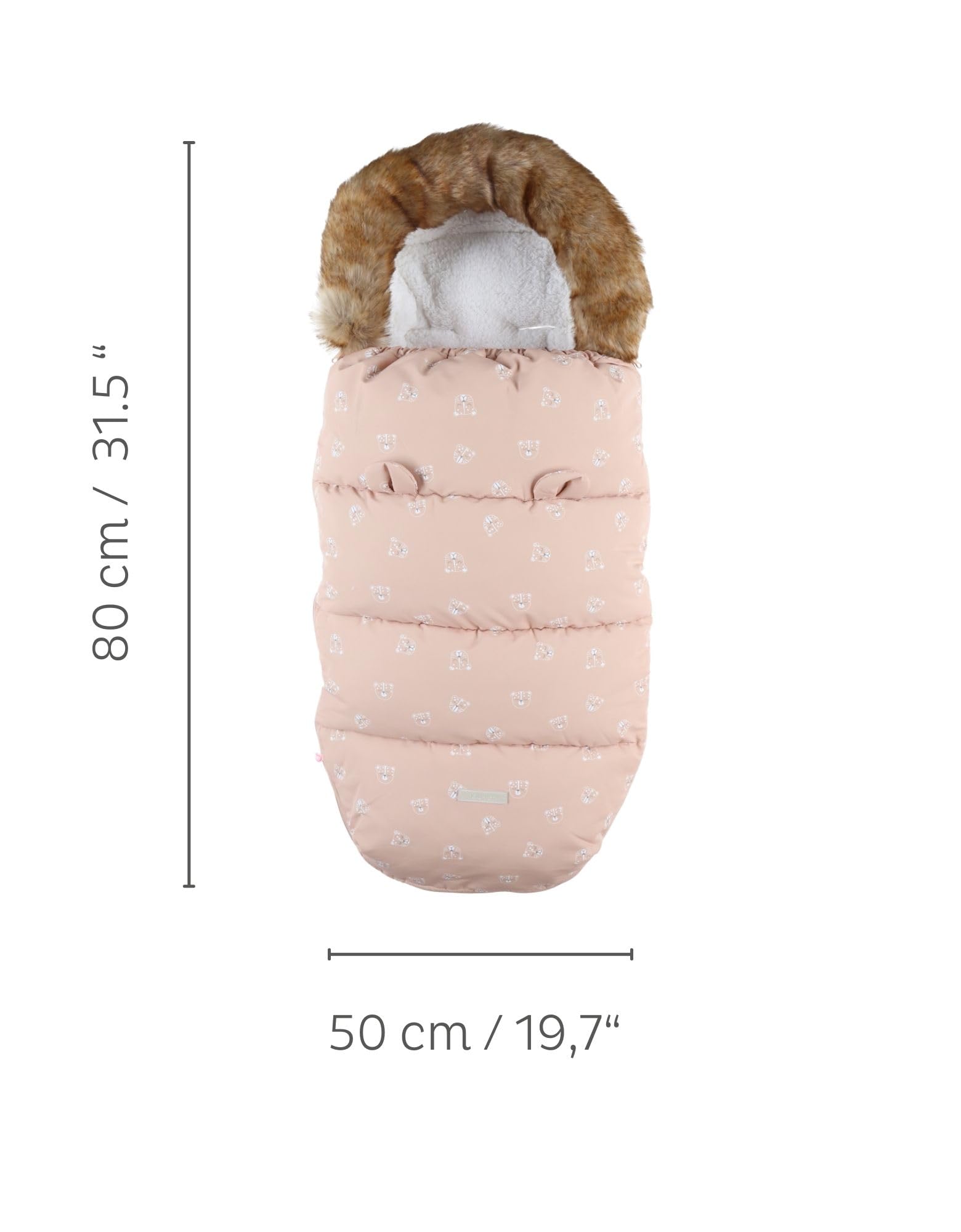 NOUKIE'S - Chancelière déperlante Rose - Coupe-vent - Doublure chaude pour l'hiver - Bébé - Compatible poussette et siège auto - 6 à 36 mois - Motif Félins - Anti-dérapant - 80x50 cm