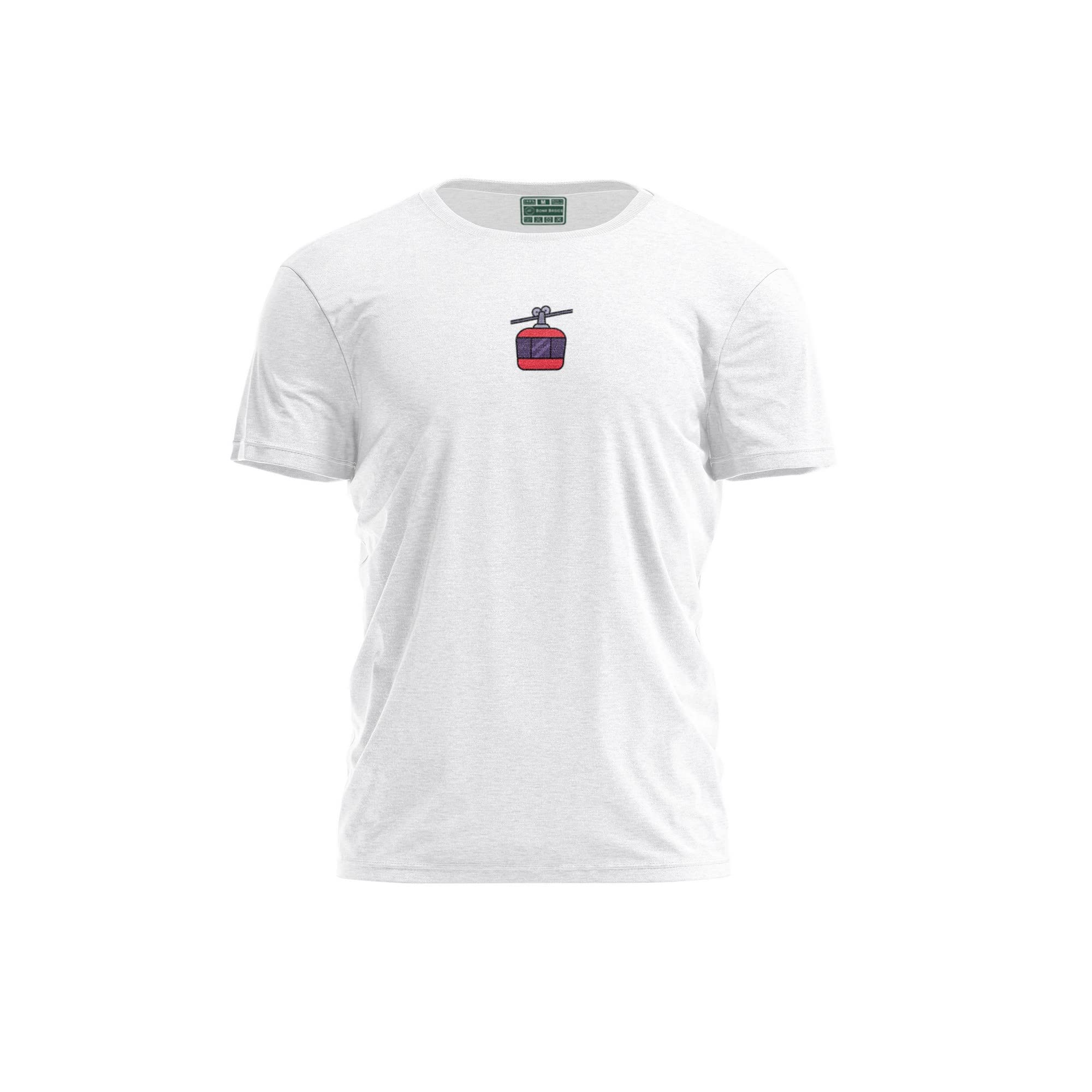 Bona Basics, Digitally Printed, Men's Basic T-Shirt,%100 Cotton, White, Casual, Men's Tops, Size: L