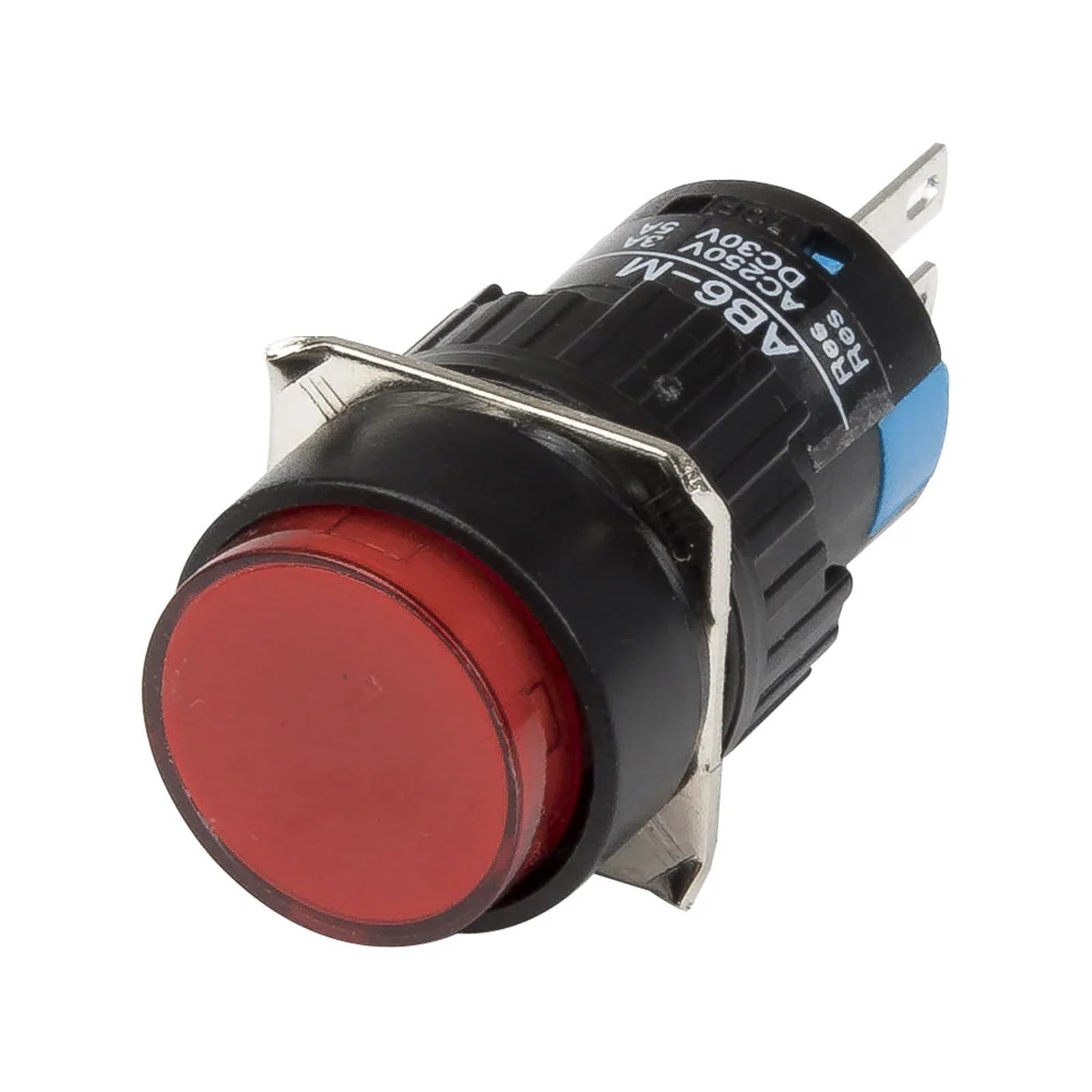 JNURGWLYH 50pcs / lot AB6-M-11 16mm Reset - Off Round Push Button Switch SPST pushbutton LA16Y-11(Rosso)
