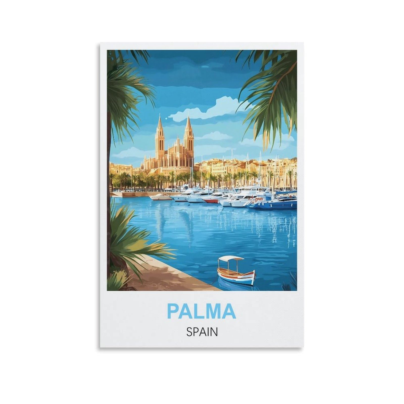 EZMLFA 5D Diamond Painting Kits for Adults,Palma Spain,Diamond Painting,Landscape Gem Art Kits Adult and Crafts Home Decor 50x60cm