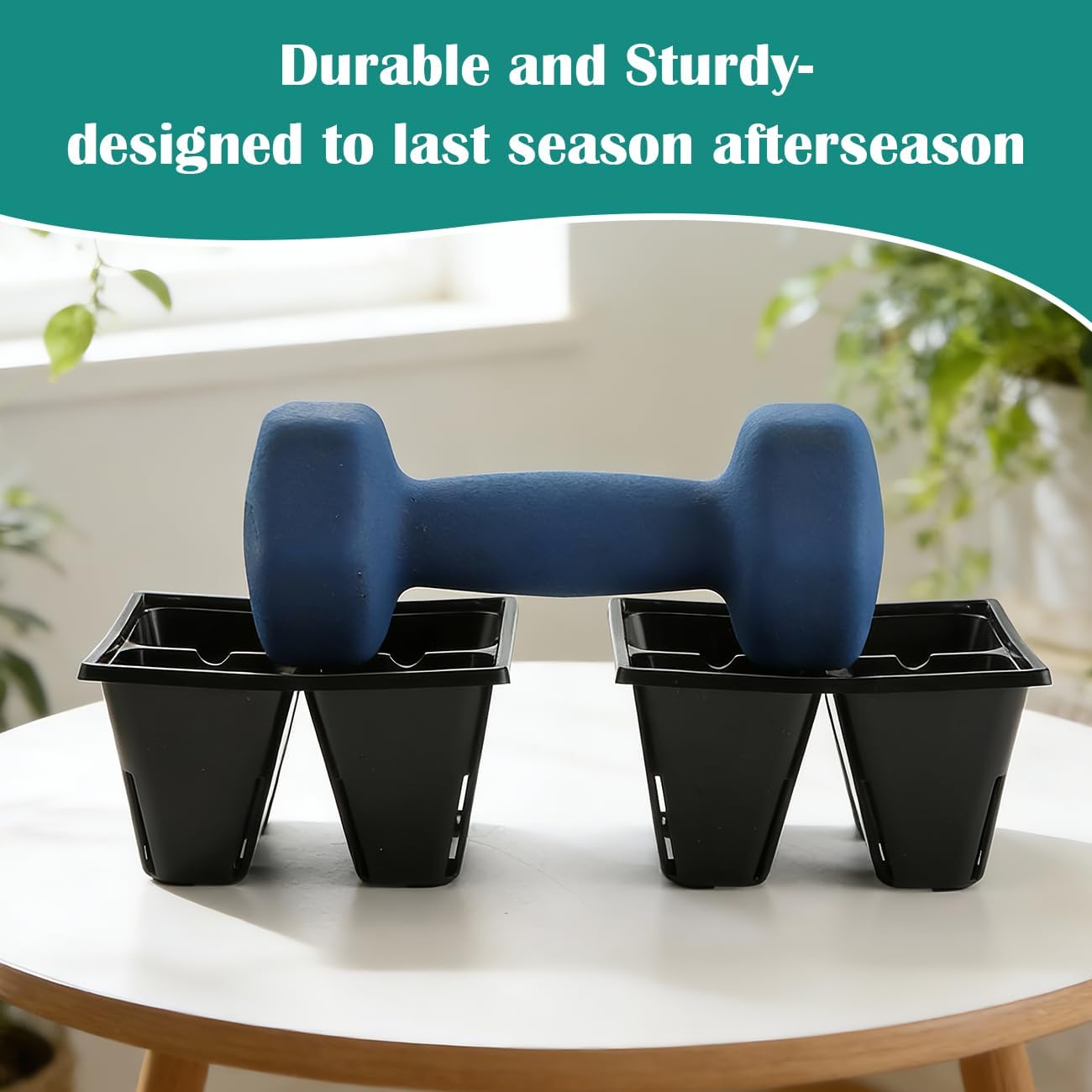 80 Pack Reusable 4-Cell Seed Starter Tray for Seedlings, Easy Watering Seed Starting Trays with Drainage Holes for Seed Germination and Plant Start, Fits Standard 1020 Trays, Black