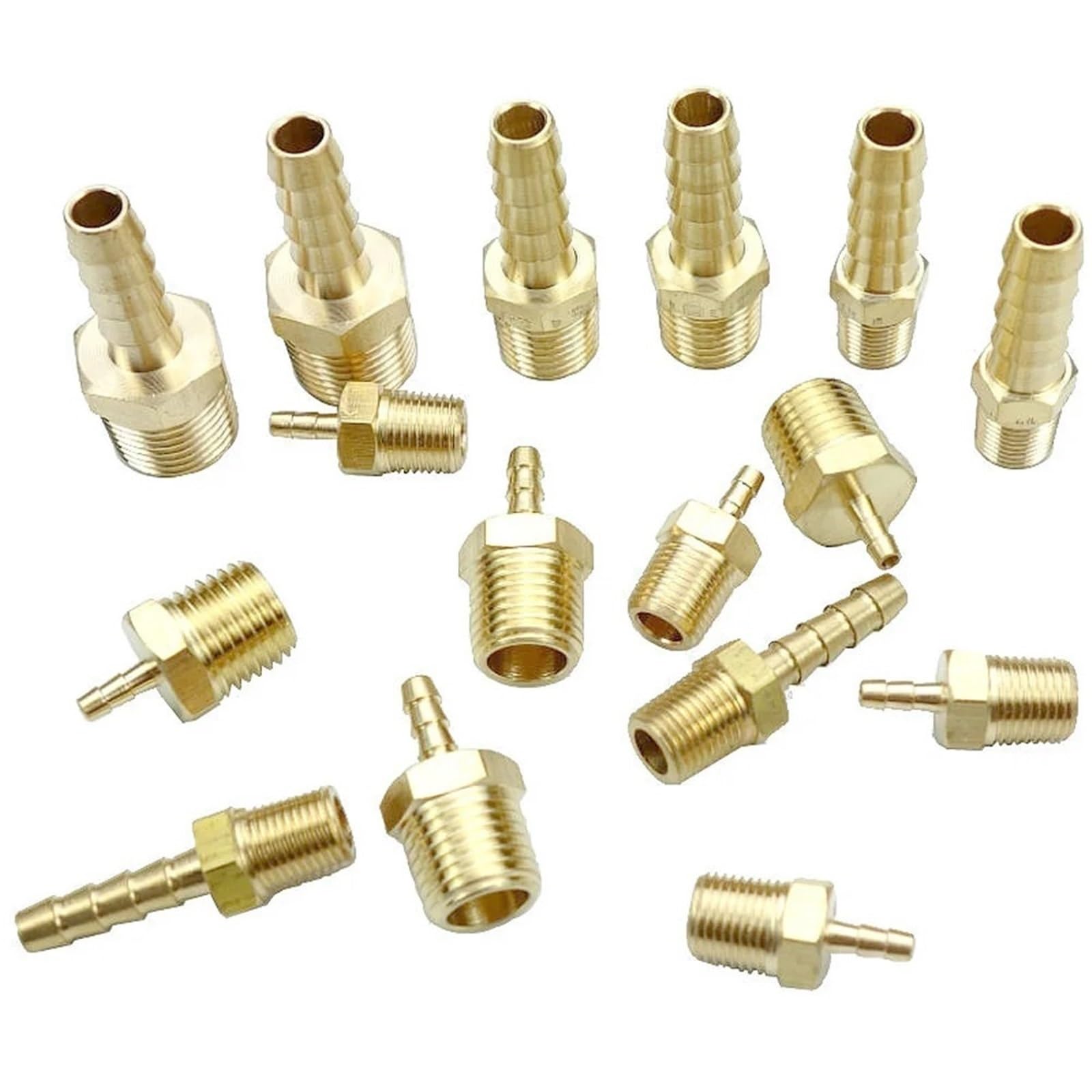 TAZYYZUU 1/8" 1/4" 3/8" 1/2" 3/4" NPT Male Brass Hose Barb Pipe Fitting Connector Adapter for Water Gas Fuel(3l4 NPT To 1l2 Inch)